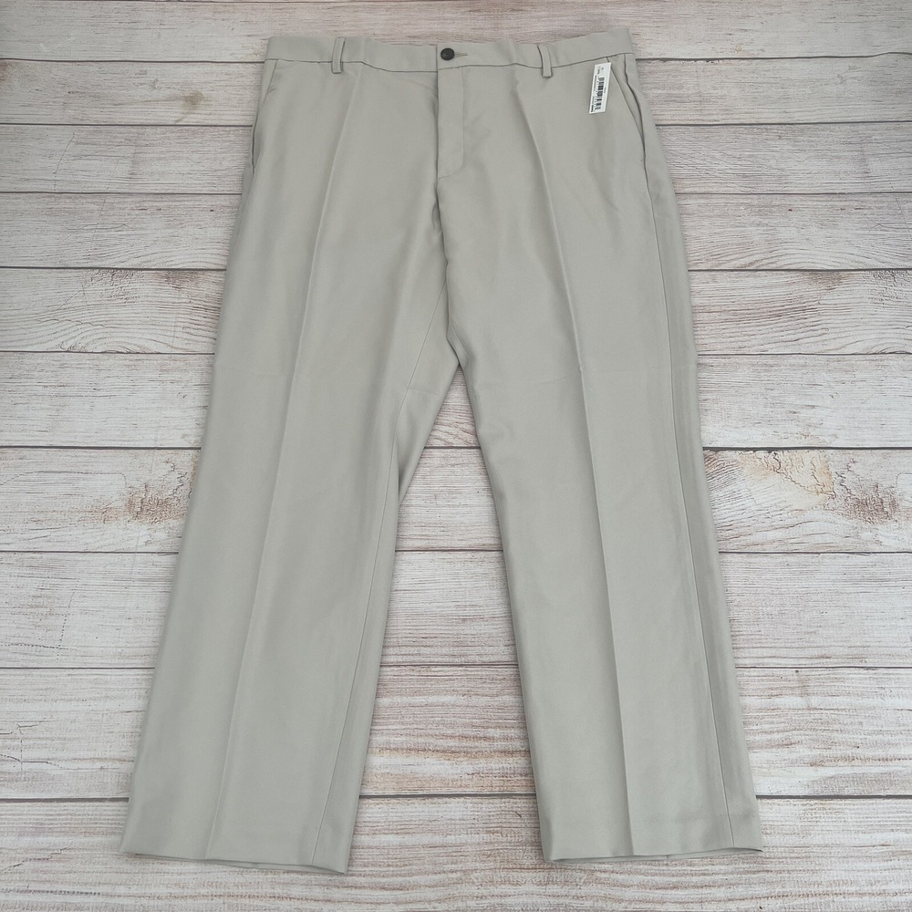 Amazon Essentials Golf Pants Mens 38x29 Classic Fit Khaki Stone  Flat Front